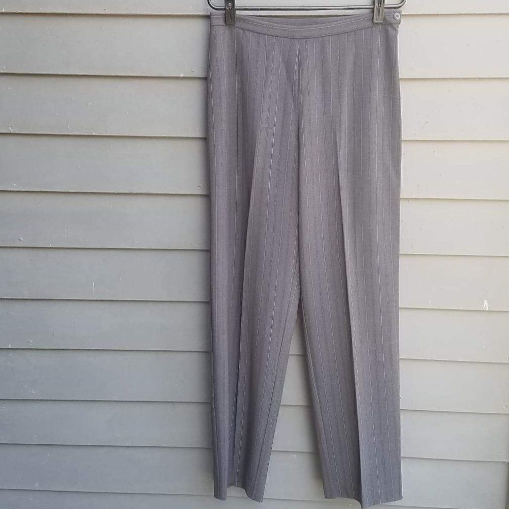 Bob Mackie Charcoal Gray Pinstripe Dress Pants size 6